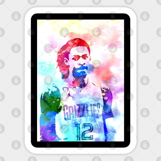 Ja Morant Watercolor Sticker by Masdian Watercolor